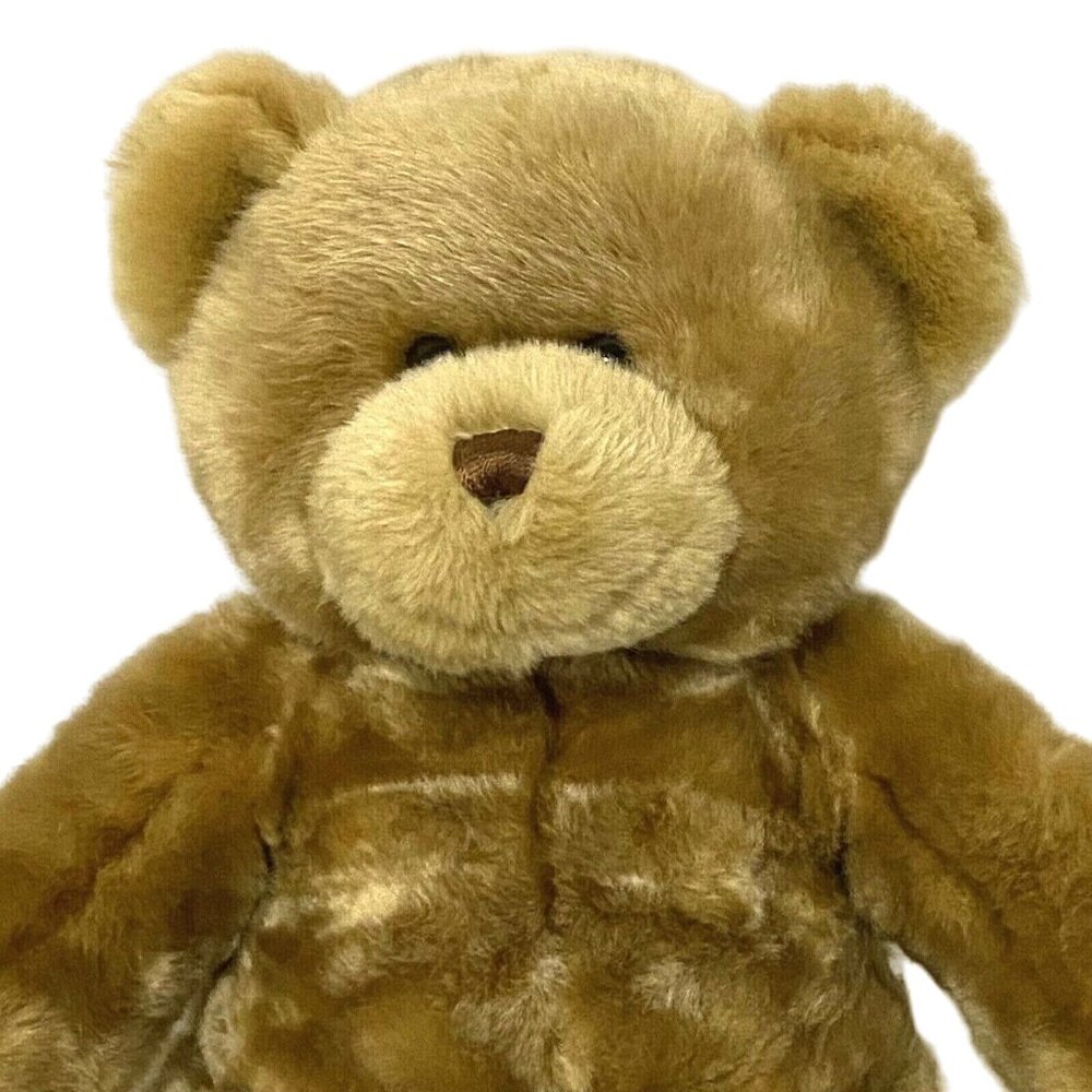 Build a Bear Plush Brown Teddy 16" Red Brown Stuffed Animal BABW Plastic Eyes